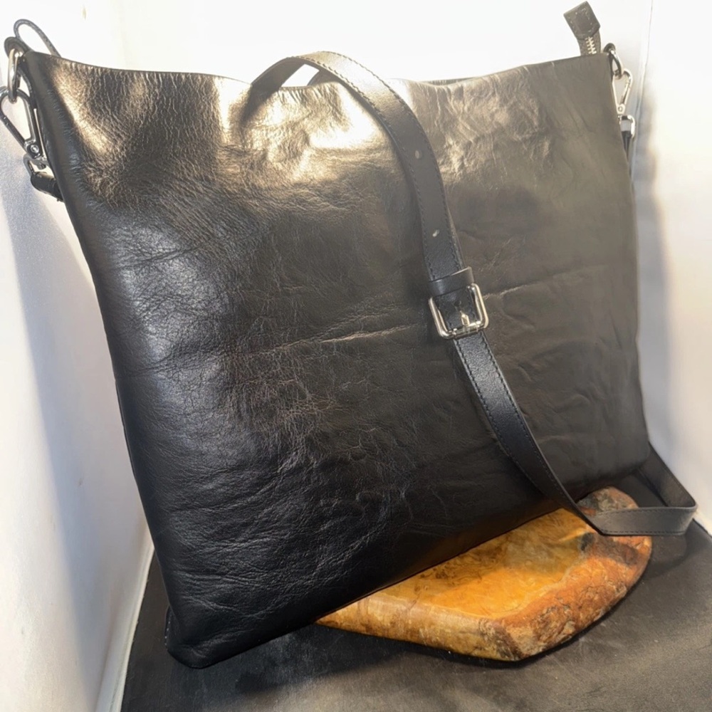 Antonio Cristiano Black Leather unisex crossbody Bag